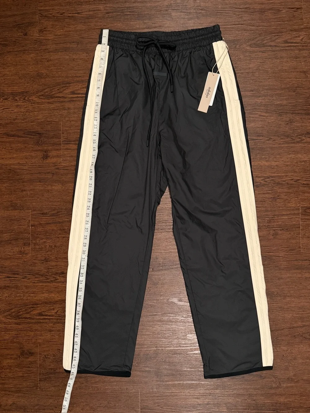 Adidas x FEAR OF GOD Mens Track Pants Drawstring Black Cream Size L IS8727